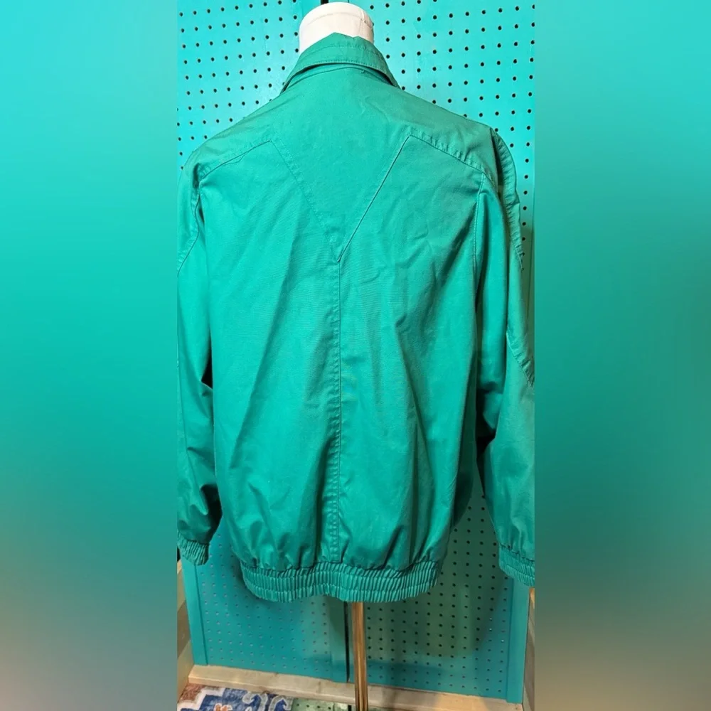Vintage Fleet Street Teal Oversized Windbreaker Jacket Retro 90s Chic Size 10